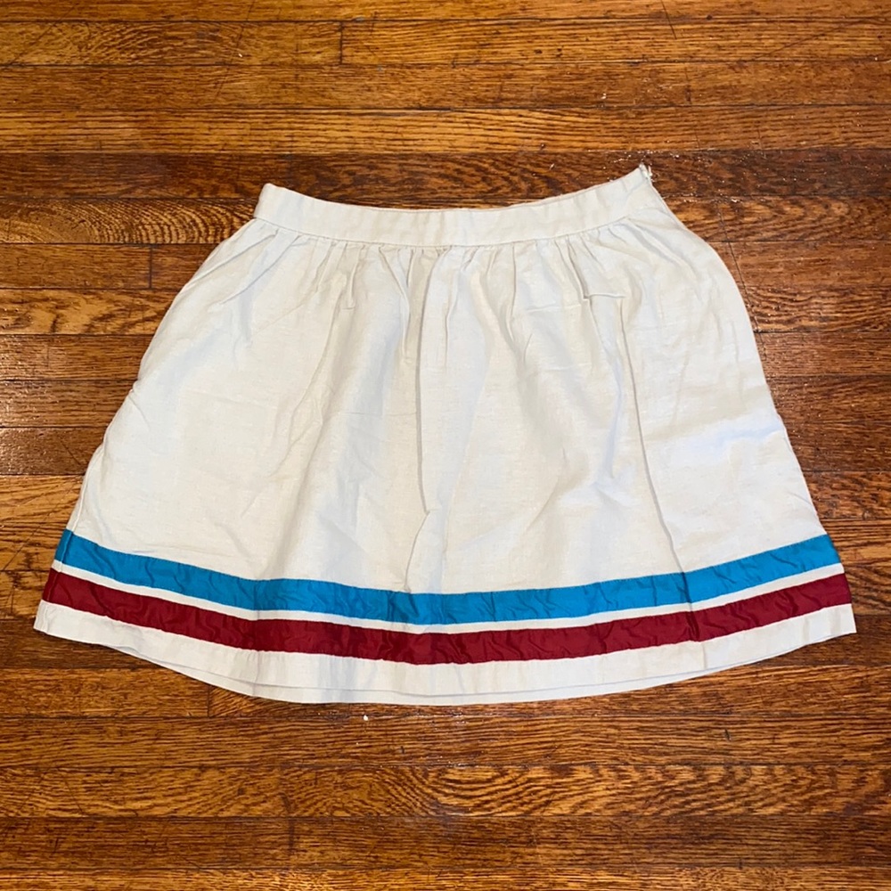 Forever 21 Cream Striped Mini Skirt
